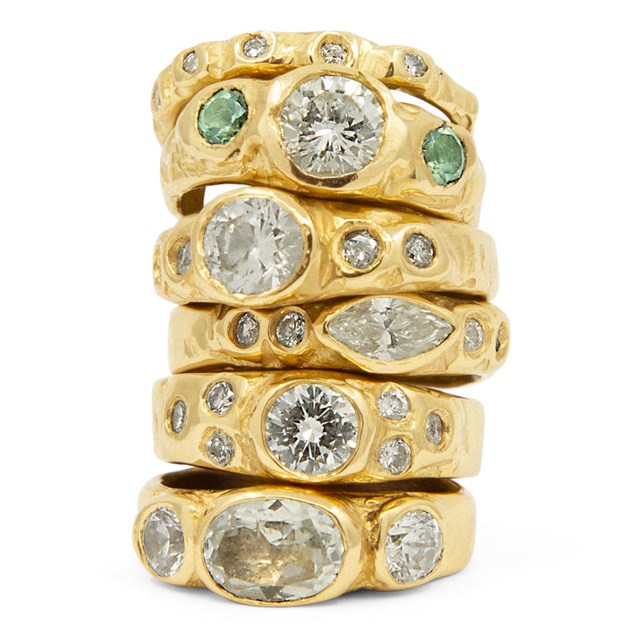 7 Diamond Band 14k