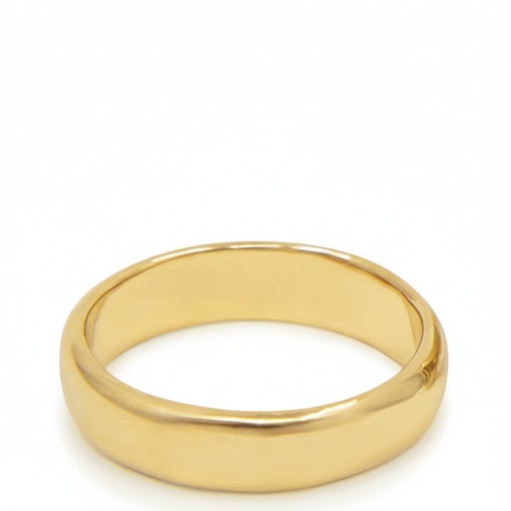 Gold ring on a white background