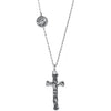 Handmade Sterling Silver Cross pendant hanging from a hypoallergenic Sterling Silver Argentium chain detailed with a with a Sterling Silver Coin
