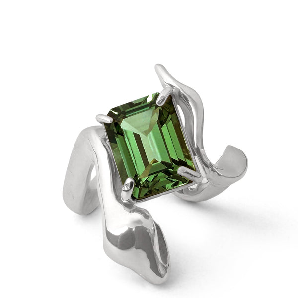 Sacred Tourmaline Snake Ring - Sterling Silver, Britt Bolton