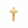 Gold crucifix pendant on a white background