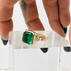 Emerald & Diamond Band 14k
