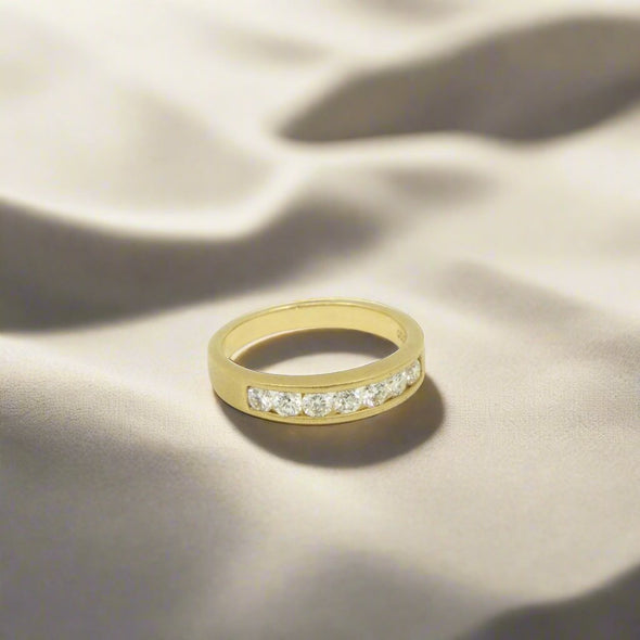 VINTAGE 18K Matte Gold Diamond Band