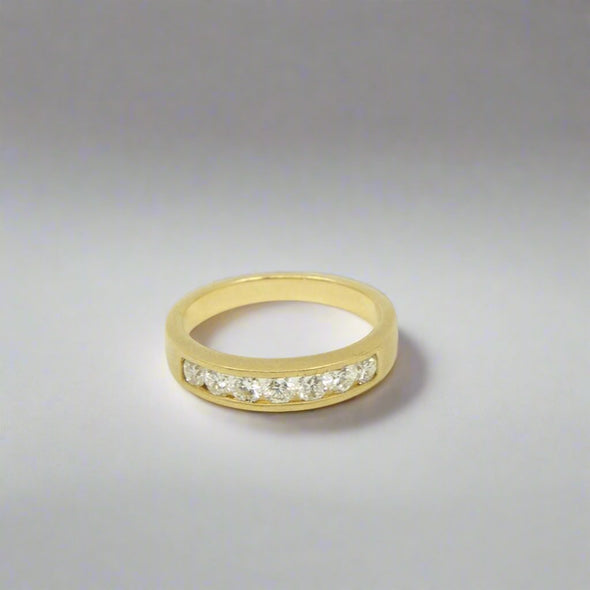 VINTAGE 18K Matte Gold Diamond Band