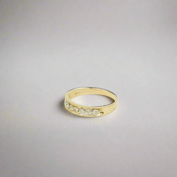 VINTAGE 14k Skinny Diamond Band