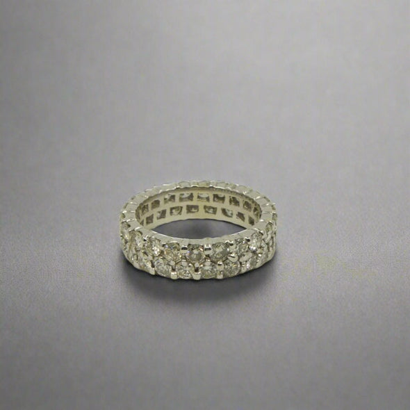 VINTAGE 18k White Gold Pave Diamond Band