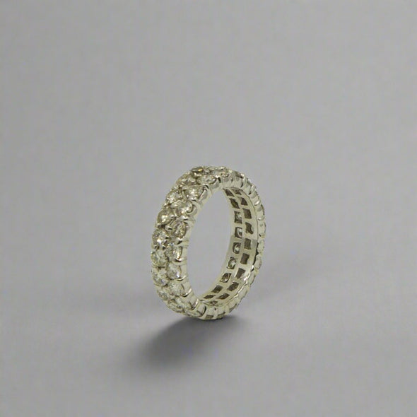 VINTAGE 18k White Gold Pave Diamond Band