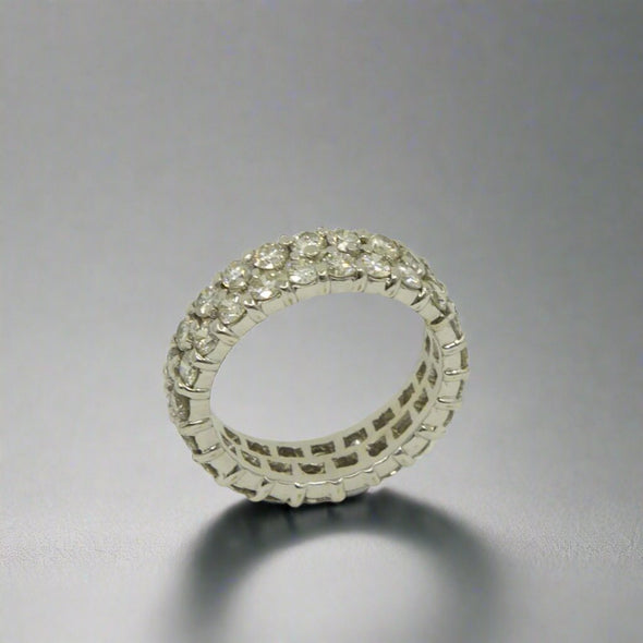 VINTAGE 18k White Gold Pave Diamond Band