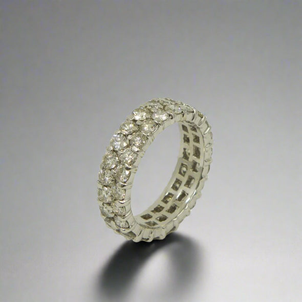 VINTAGE 18k White Gold Pave Diamond Band