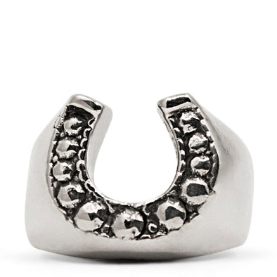Studded Horse Shoe Signet