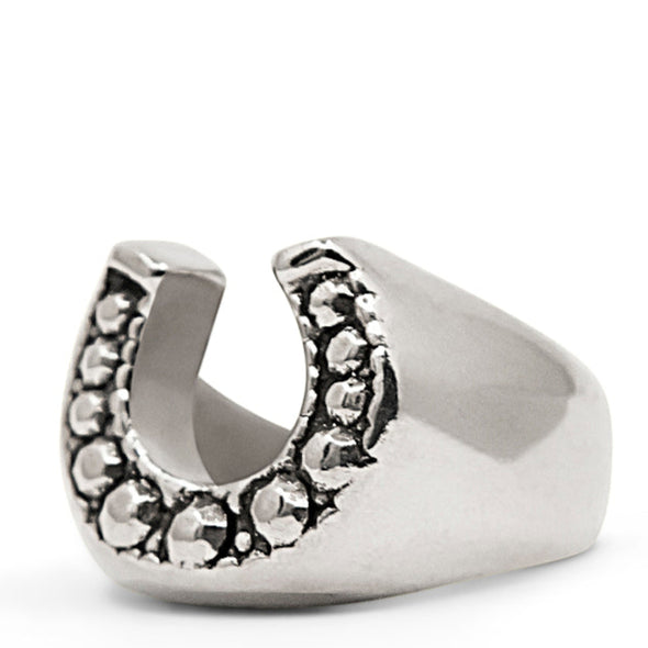 Studded Horse Shoe Signet