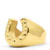 Studded Horse Shoe Signet 14k