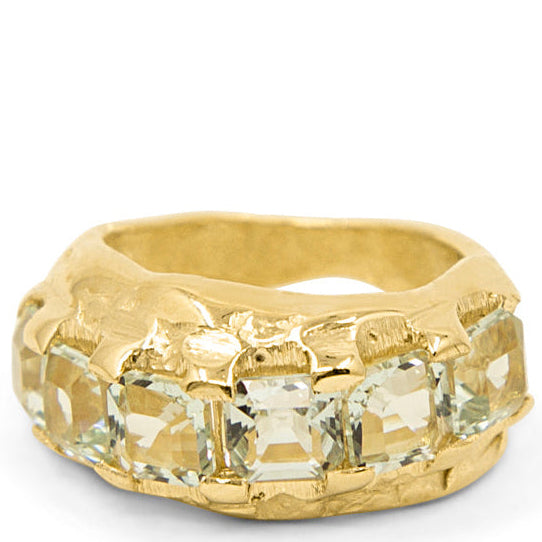 Glacier Ring 14k -Green Amethyst