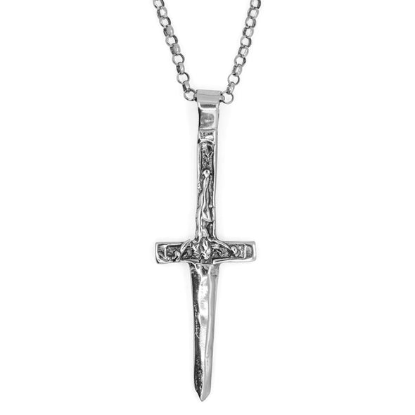 XL Crucifix Dagger Barbed Chain