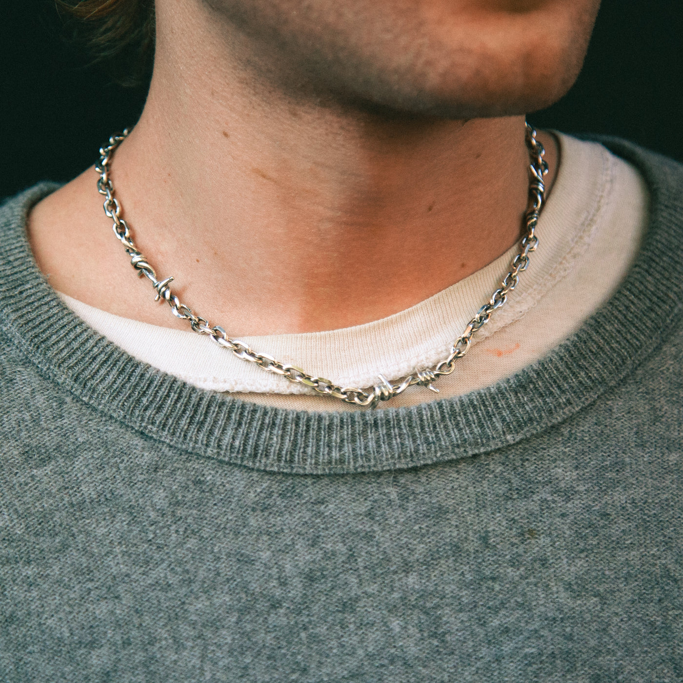 Barbed Wire Necklace Mens Chains, NYC Jewelry –