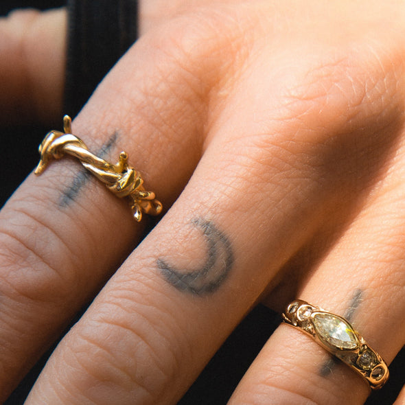 Barbed Wire Ring 14k Gold