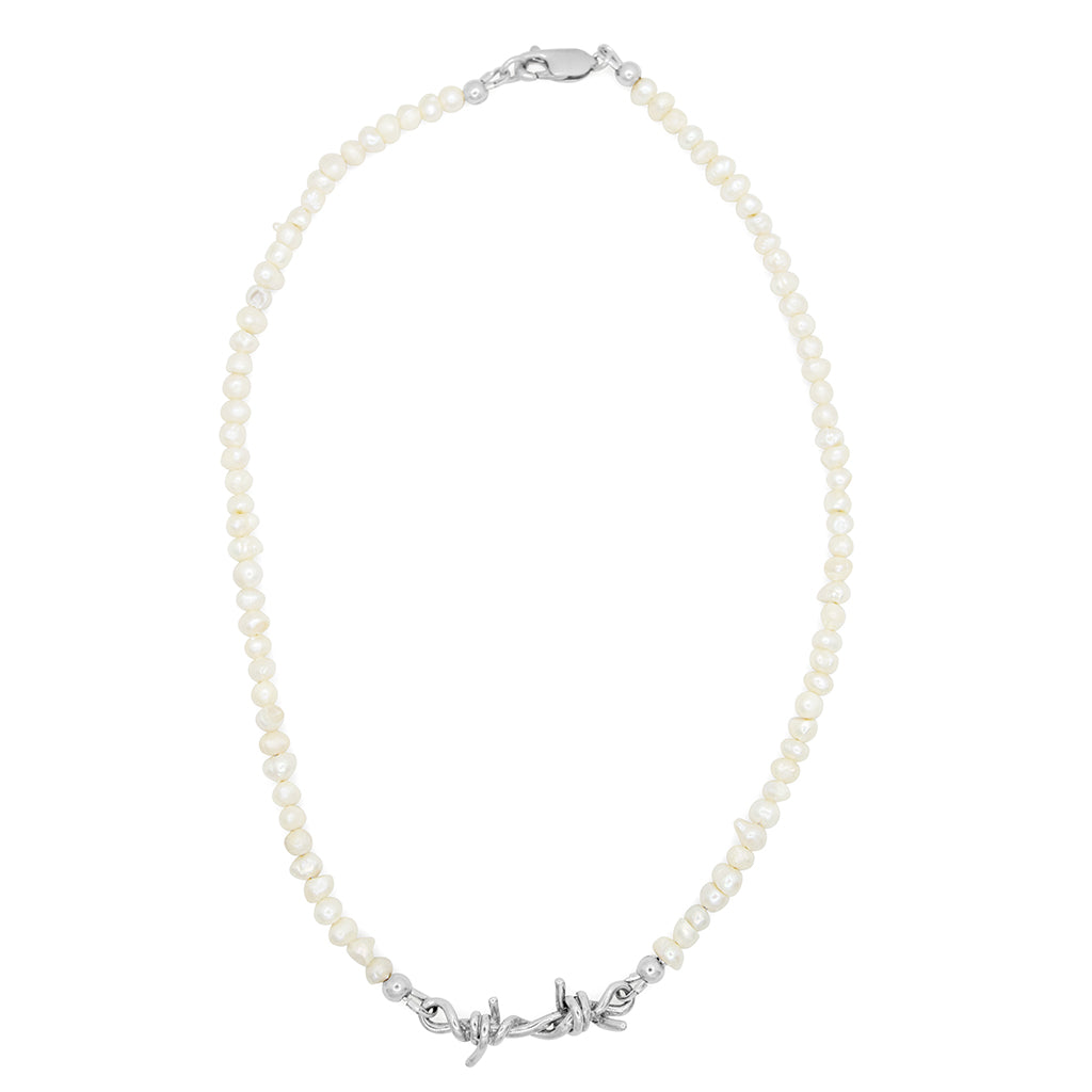 Silver Spike Thorn Barbed Wire Necklace Punk Jewelry – DRAVYNMOOR