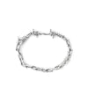 Silver chain bracelet on a white background