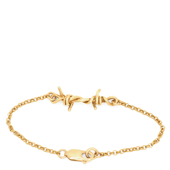 Single Link Barbed Wire Bracelet Gold