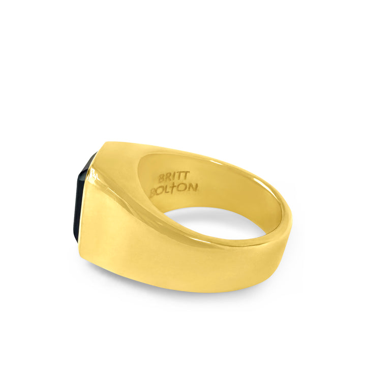 Slick Gemstone Signet 14K