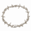 A silver barbed wire bracelet with a lobster clasp, displayed on a clean white background.