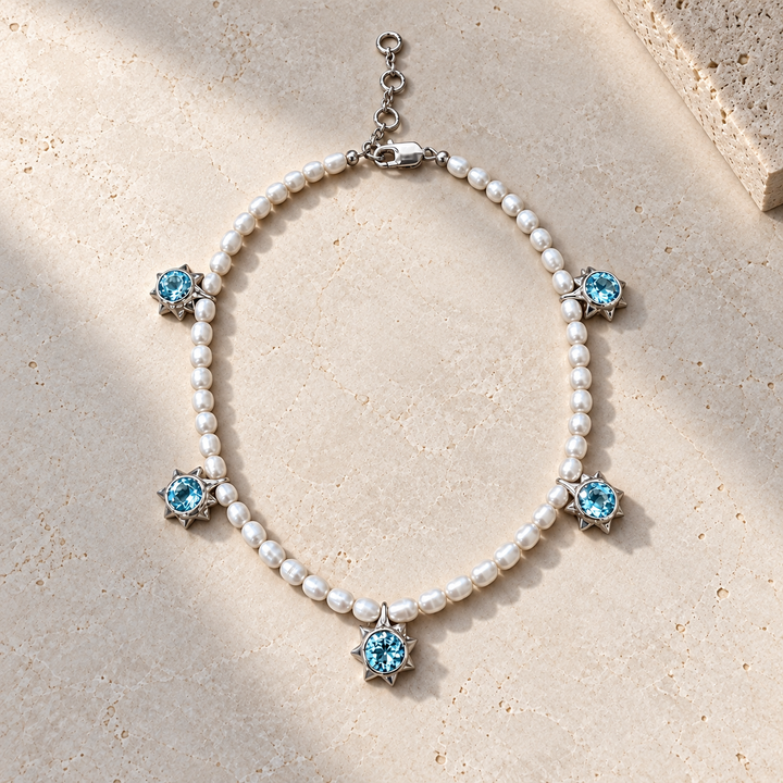 Five Sun Pearl Necklace