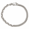 A silver-toned curb link chain bracelet with a spring-ring clasp, shown on a plain white background.