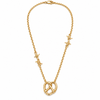 Barbed Wire Pretzel Necklace 14K