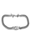 Silver chain bracelet on a white background