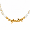 Barbed Wire Pearl Necklace 14k
