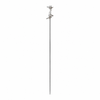 A silver-toned metal cocktail pick with a small decorative figure at the top, shown vertically against a plain white background.