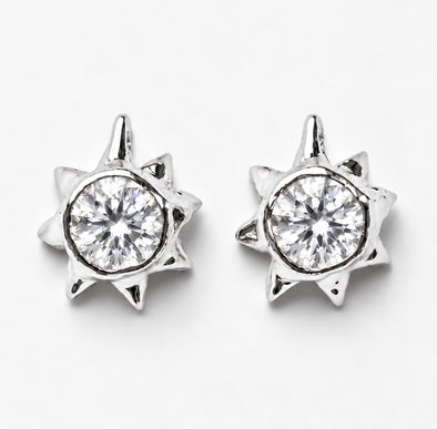 Sun Stud Earrings Moissanite