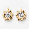 Sun Stud Earrings 14k Moissanite