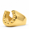 Studded Horse Shoe Signet 14k