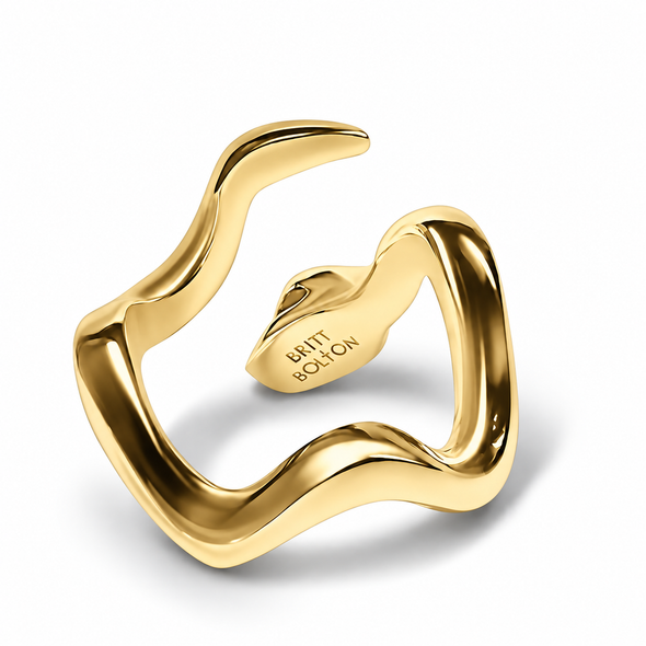 Open Snake ring 14k