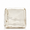 A square silver signet ring with a hammered, textured finish, shown on a clean white background with a soft reflection below.