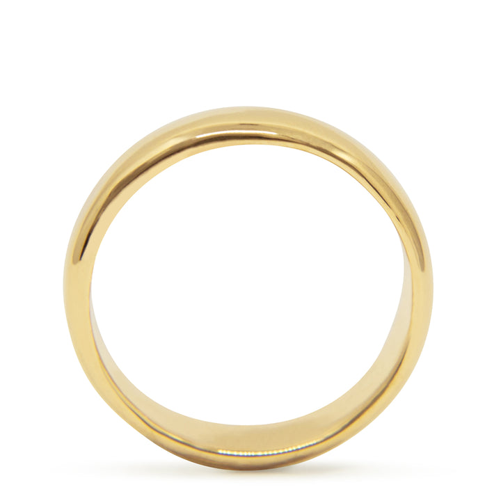 GOLD WEDDING BAND ON WHITE BACK GROUND