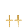 Crucifix Dagger Straight Through Stud 14k