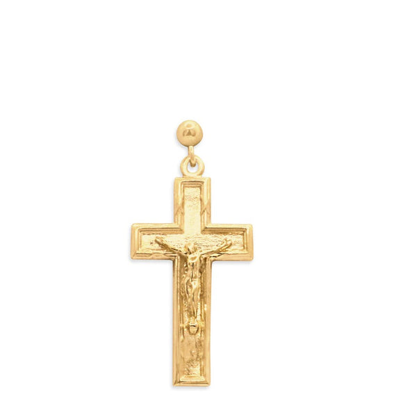 OG Crucifix Ball Stud 14k