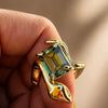 Sacred Gem Snake Ring 14k
