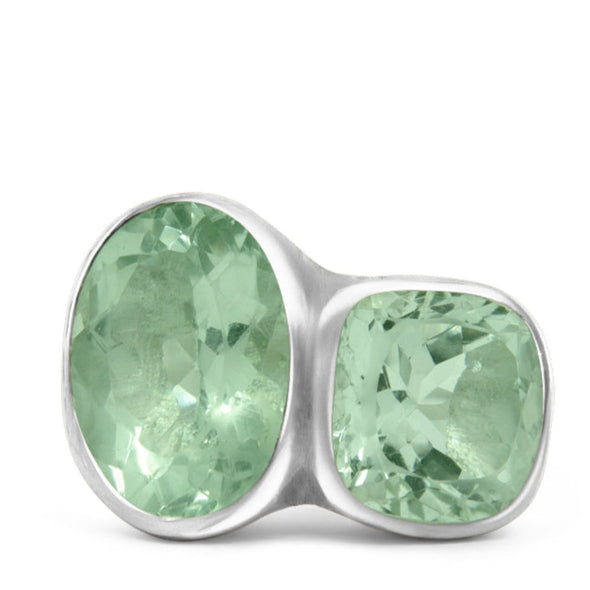 Green gemstone Sterling Silver handmade ring by Britt Bolton