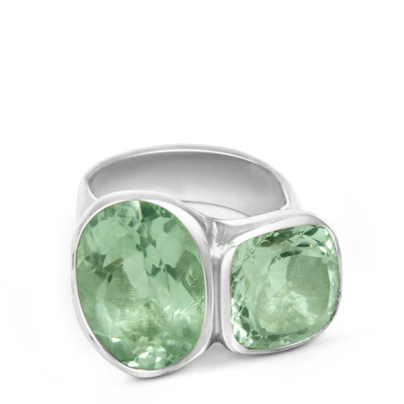 Green gemstone Sterling Silver handmade ring by Britt Bolton