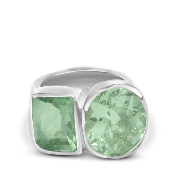 Green gemstone Sterling Silver handmade ring by Britt Bolton
