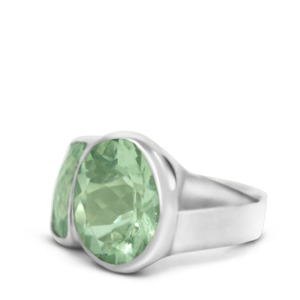 Green gemstone Sterling Silver handmade ring by Britt Bolton