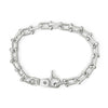 Silver chain bracelet on a white background