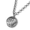 religious coin necklace with a gaurdian angel by Britt Bolton Jewelry
