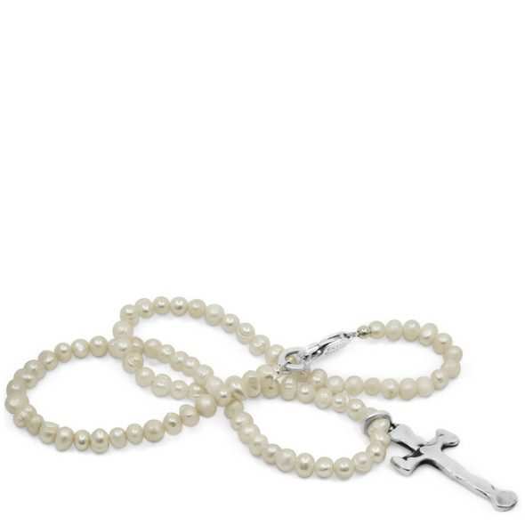 XL Cross Pearl Necklace