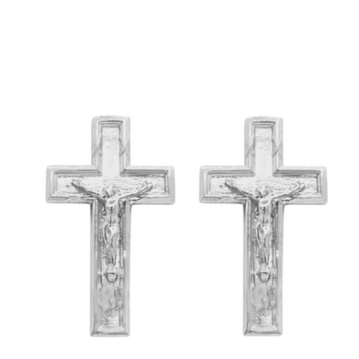 Asymmetric Crucifix Studs