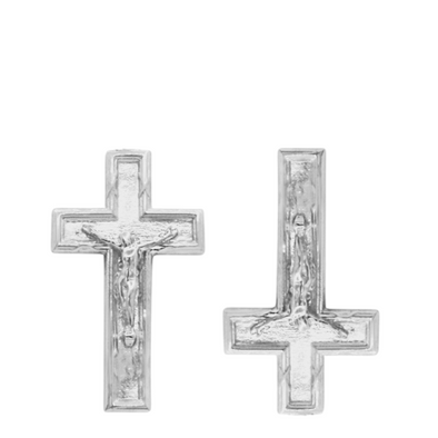 Asymmetric Crucifix Studs