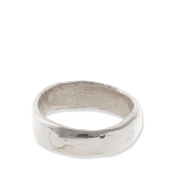Silver ring on a white background
